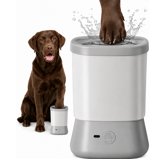 Limpiador de Patas PawSpin™ — Cepillo Rotatorio Automático para Perros