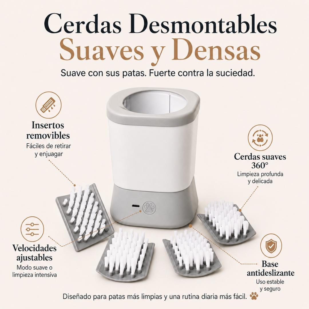 Limpiador de Patas PawSpin™ — Cepillo Rotatorio Automático para Perros