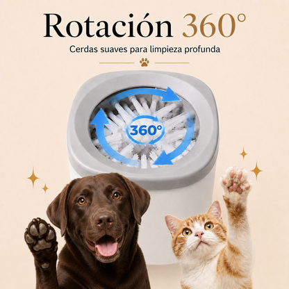 Limpiador de Patas PawSpin™ — Cepillo Rotatorio Automático para Perros