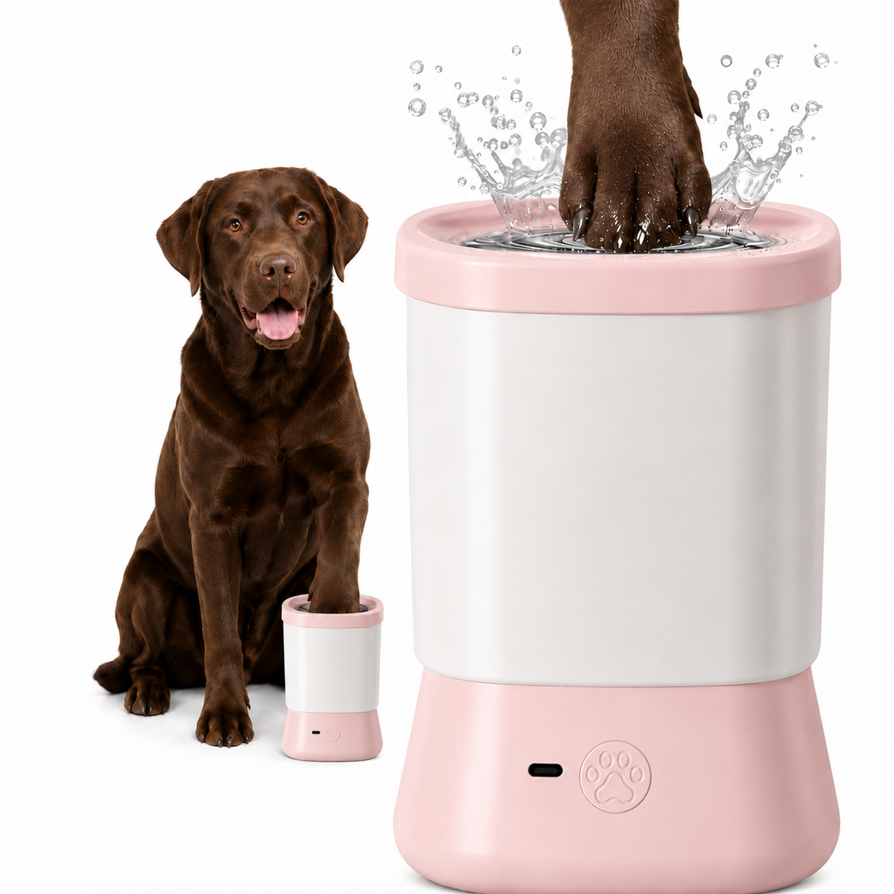 Limpiador de Patas PawSpin™ — Cepillo Rotatorio Automático para Perros